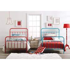 Red metal bunk bed red bunk beds bunk beds sale discount prices and by furniture of america. Painted Metal Beds Google Search Single Bed Frame Bed Frame Red Bedding