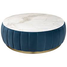 For Sale On 1stdibs Round Coffee Table Lounge Dinner With Estremoz White Marble Top And Upholstered Coffee Tables Marble Top Coffee Table Coffee Table White