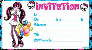 Invitation Draculaura Monster High Cleo De Nile Draculaura