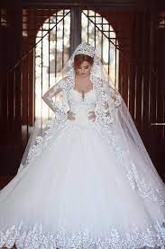 White Princess Ball Gown Long Sleeves Lace Diamond Wedding Dress Ball Gowns Wedding Wedding Dress Train Ball Gown Wedding Dress