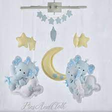 Giostrina Elefanti Blu Giostrina Feltro Elefanti Giostrina Culla Neonato Elefanti Decoro Cameretta Elefanti Regalo Neonato Personalizzabile Arredamento Camera Dei Bambini Idee Cameretta Neonato Cameretta Bebe