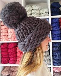 Super Chunky Knit Hat With Pom Pom Oversized Beanie Hat Etsy Super Chunky Knit Chunky Knit Hat Super Chunky Yarn