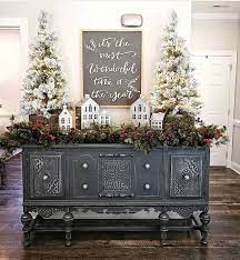 Pile on the fresh christmas garlands, countertop trees, and accessories that can happily tuck into shelves. Buffet Styled For Christmas Christmasdecor Christmas Inspiration Farmhouse Christmas Decor Christmas Deco