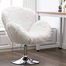 Modern & contemporary chairs from our uk warehouse. Amazon Com Faux Fur Vanity Chair Adjustable Soft Plush Shaggy Fluffy Swan Chair Fur Accent Chair For Dorm Living Room Bed Chair Dorm Living Room Shell Chair