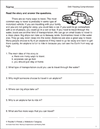 After going through the english reading comprehension passage with questions visualize the answers, figure out how should they be. Transportation Reading Comprehension Passage Printable Skills Sheets