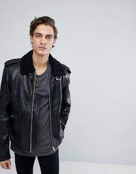 Black Dust Leather Jacket With Faux Fur Collar Mensfashion Style Fashion Menswear Autumn Clothing Fur Leather Jacket Leather Jacket Men Leather Jacket