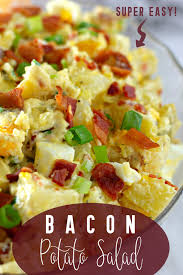 Dill Pickle Potato Salad With Bacon Is Filled With Soft Potatoes Crispy Bacon Green Onions Ha In 2020 Potatoe Salad Recipe Bacon Potato Salad Homemade Potato Salads