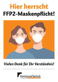 Denn bis ostern sei man in einer „risikophase, sagte gesundheitsminister anschober. Ffp2 Maskenpflicht Hinweisschild Kommunaltechnik