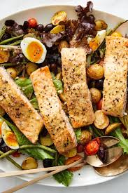 Sheet Pan Roasted Salmon Nicoise Salad Recipe Recipe Salmon Nicoise Salad Recipes Nyt Cooking