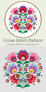 Over 19,000 patterns & kits. Counted Cross Stitch Pattern Polish Floral Ornament Folk Decor Instant Download Pdf Folkcrosss Cross Stitch Patterns Embroidery Patterns Folk Embroidery
