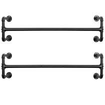 Industrial wall hook rustic iron pipe wall mounted towel hook coat hanger. Wall Mounted Clothes Rack Wayfair
