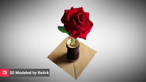 3d Model Of Rose 3d Model Rose Art Model