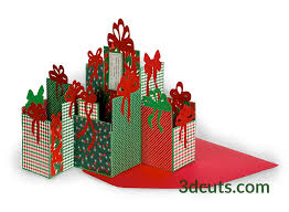 Christmas svg cutting files, including boxes and cards. Zig Zag Presents Card With Envelope 3dcuts Com
