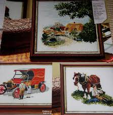 Savor the feeling of yesteryear as you stitch this wonderful image of a vintage car. Old Fashioned British Rural Village Vintage Car Farmer Horse Cross Stitch Charts Patterns