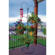 Hanging Outdoor Plant Stand Patio Baskets Holder Flower Planter Garden Deck Hanging Garden Plant Stands Outdoor Patio Flowers