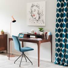 Blue Mid Century Workspace A Blue Velvet And Black Metal Chair Ellipse Maisons Du Mon Oversized Chair Living Room Dining Room Table Chairs Blue Sofa Chair
