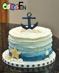Nautical Themed Baby Shower Cake Birthday Cake Kids Boys Baby Shower Cakes Shower Cakes