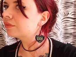 666 Satan Rules 666 Resin Coated Earrings