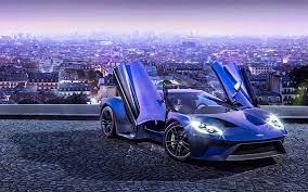 Wallpaper 2017 Ford Gt Blue Supercar In The City 3840x2160 Uhd 4k Picture Image