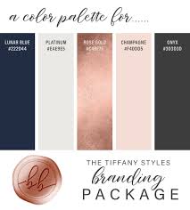 Get sample codes, similar colors and more in this page. The Tiffany Styles Branding Collection Rose Gold Blush Pink Gray And Navy Blue Color Palette With Brush Stokes Calligraphy Script