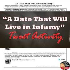 World War 2 Fdr S Speech A Date That Will Live In Infamy Tweet It Analysis History Teaching Resources Teaching History High School History