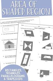 14 Problems Asking Students To Evaluate The Area Of Shaded Figures Consisting Of Polyg Middle School Math Resources Maths Area Middle School Math Lesson Plans