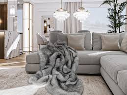 Chinchilla Faux Fur Throw