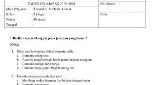 Soal Pts Kelas 3 Tema 6 Subtema 3 Dan 4 Dengan Kunci Jawaban Matematika Kelas 4 Pendidikan Rencana Pembelajaran