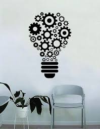 Lightbulb Gears Wall Decal Home Decor Room Bedroom Vinyl Etsy In 2021 Stem Classroom Decor Classroom Walls Science Classroom Decorations