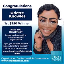 Win $250 Bahamas! We are looking to learn more about the impact of  nonprofit organizations! If you've benefitted from a local organization,  through any kind of assistance, complete the survey at  www.tinyurl.com/win250bahamas