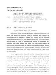 Simak di sini untuk persiapan pelajaran sma kelas 10 kurikulum 2013. Lembar Review Jurnal Pendidikan Kimia