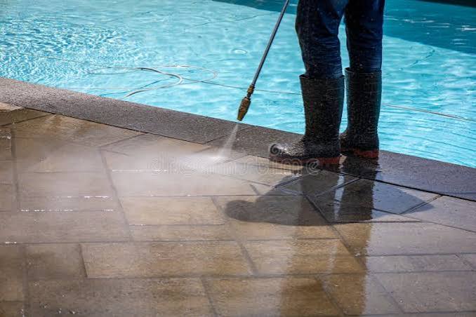 Patio pressure washing