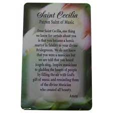 In his hand are the depths of the earth, and the mountain peaks belong to him. Saint Cecilia Prayer Card Irish Jewelry Irish Store Tipperary Irish Importer Celtic Jeweler