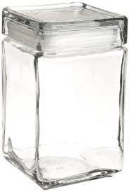 Anchor hocking storage set with multicolored lids set for all of your storage needs. Anchor Hocking 85588r 1 5 Quart Stackable Square Clear Glass Storage Jar Case Of 4 By Anchor Hocking 28 Square Glass Jars Glass Storage Jars Glass Storage
