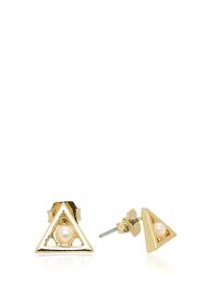 Michelle Campbell Gold Kadin Gold Inci Detayli Ucgen Formlu Kadin Kupe 556965 Beymen Dugme Kupeler Kupe Inciler