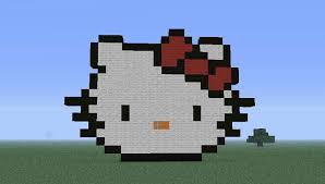 Hello Kitty In Minecraft Minecraft Pixel Art Pixel Art Minecraft Art
