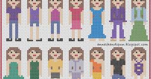 Free cross stitch patterns are easy to save and print out for use in creating lovely home decorations and gifts. A Free Cross Stitch Pattern With Different Styles Of Clothes For Cross Stitch People Easy Cross Stitch Family Cross Stitch Patterns Free Cross Stitch Patterns