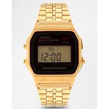 Casio A159wgea 1ef Gold Digital Watch 71 Liked On Polyvore Featuring Jewelry Watches Accessories Bracelets Go Casio Mens Digital Watches Digital Watch