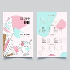 Create an amazing menu design for free in no time to showcase your food and drink in style with fotor's menu maker! Cone Bowl Menu Template Pink Blue Mild Color Modern Decorative Illustration Minimal Minimal Design Style Trendy P Menu Card Design Ice Cream Menu Desserts Menu
