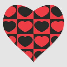 Black And Red Heart Black And Red Hearts Stickers Zazzle Com Red Heart Stickers Heart Stickers Red Heart