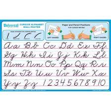 What are 5 reasons to teach cursive? Cursive Wall Poster Buy Alphabet Chart Universal Handwriting