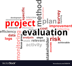 Word cloud project evaluation Royalty Free Vector Image
