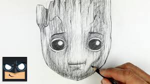 Step by step drawing tutorial. How To Draw Baby Groot Sketch Saturday Youtube