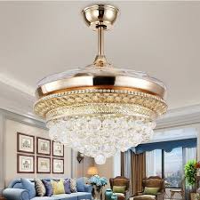 I have covered most popular crystal ceiling fans and crystal ceiling lights in this guide. Luxury 42 Gold Crystal Led Chandelier Light Invisible Ceiling Fan Lighting Lamp Ebay