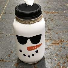 Mason Jar Tissue Holder Winter Christmas Frosty Snowman Christmas Mason Jars Jar Diy Christmas Mason Jars Diy