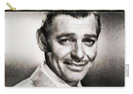 Clark Gable, Vintage Hollywood Actor by John Springfield Zip Pouch