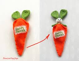Knitted carrots make vegetables fun! 10 Cute Easter Knitting Patterns Blog Nobleknits