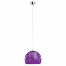 H 80 x dia 400mm. Modern Pendant Ceiling Lamp 1 Light Globe Glass Shade Purple Violet Missi 5900458171664 Ebay