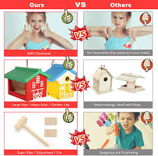 Maybe you would like to learn more about one of these? Buy Nanayo Wild Birds Diy Bird House Kit For Kids To Build Birdhouse And Bird Feeder Wood Building Kits With Hanging Chain And Rope Mallet Paints And Brushes Sandpaper Glue And