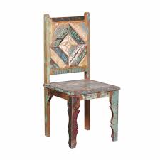 This country style dining table and chairs set for 6 is solid oak wood quality construction. Theresa Distressed Reclaimed Wood Handcrafted Dining Chair